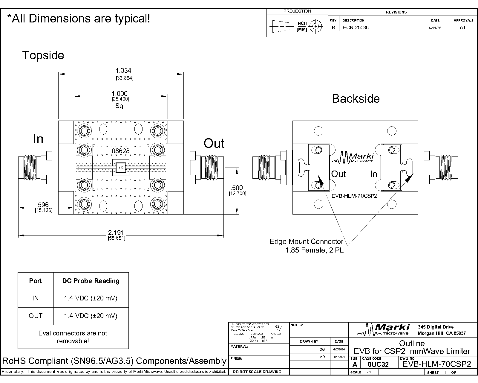 HLM-70CSP2_DC - 70GHz Chip Scale Package Limiter